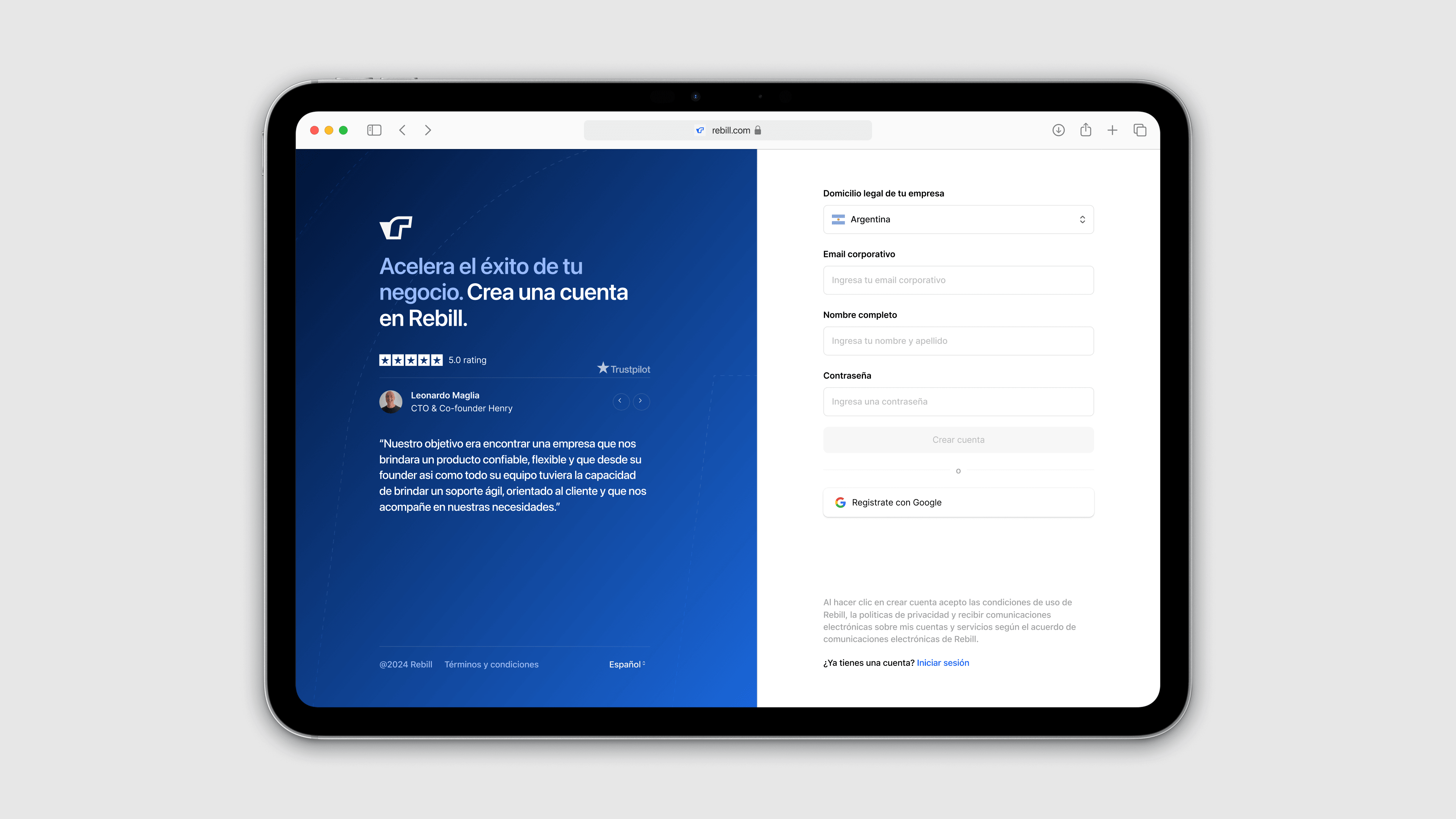 Rebill payments dashboard in light mode showing a table of recent card transactions, redesigned by Kundo Studio to give LATAM operators clear, Stripe-grade visibility into payment status, amounts, and methods.